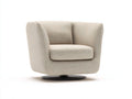Fauteuil 82×78×76 cm - tissu beige texturé - base pivotante et dossier enveloppant pour salon