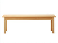 Banc 150×38×44 cm - bois naturel clair - assise rectiligne et style minimaliste pour salle à manger