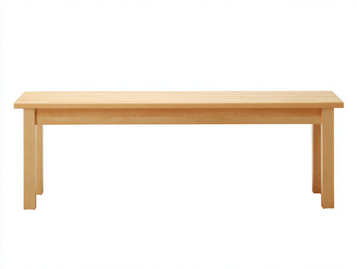 Banc 150×38×44 cm - bois naturel clair - assise rectiligne et style minimaliste pour salle à manger