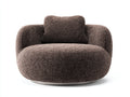 Fauteuil 88×82×72 cm - tissu bouclé marron foncé - assise large et dossier arrondi pour salon