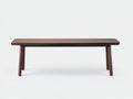 Banc 140×35×44 cm - bois brun noyer - plateau droit et pieds inclinés pour salle à manger