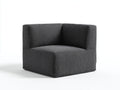 Fauteuil 86×78×70 cm - tissu gris anthracite - forme carrée et accoudoirs intégrés pour salon