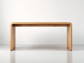 Console 125×40×80 cm - bois clair finition lisse - design épuré avec rangement discret pour chambre à coucher